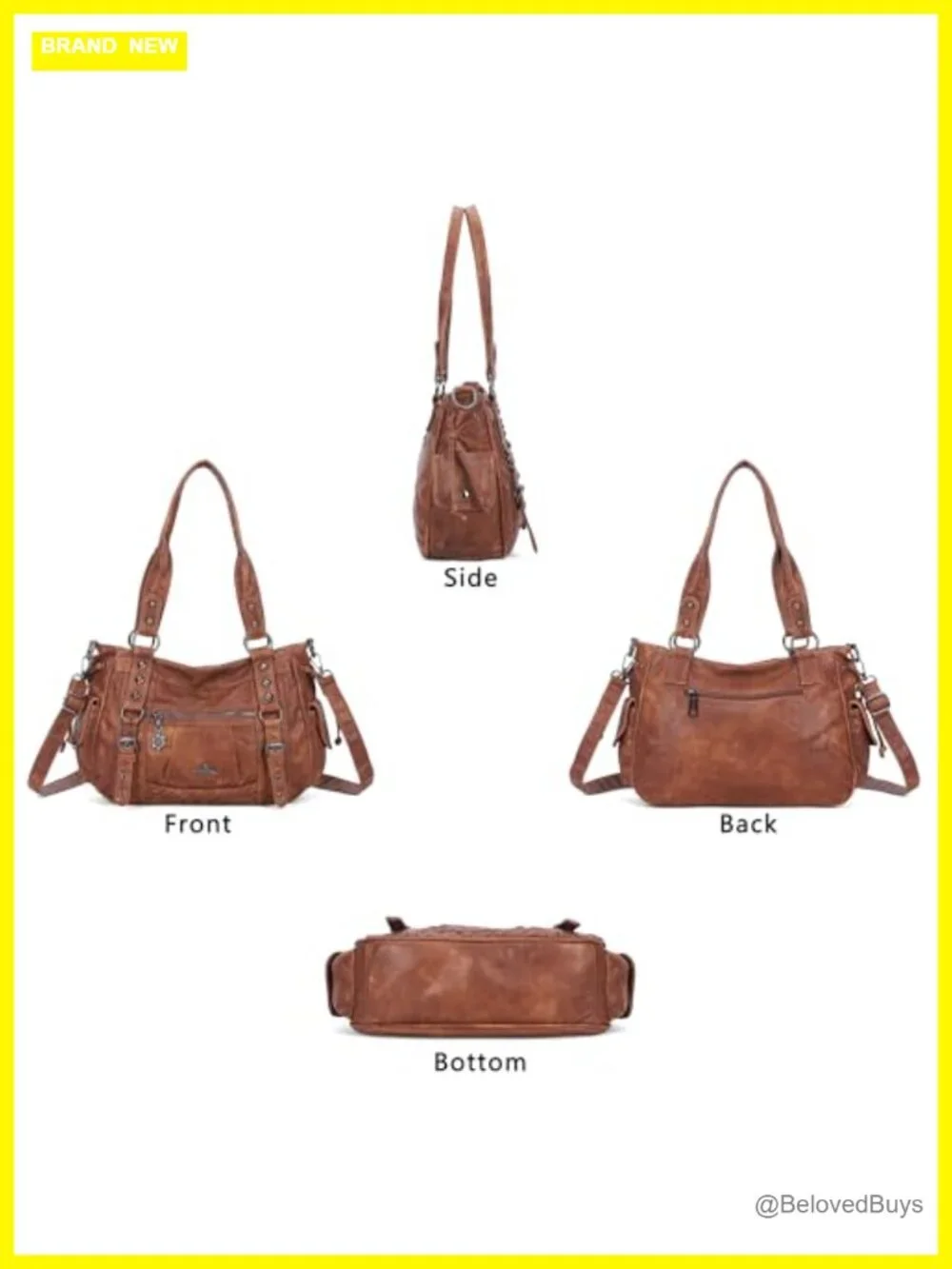 Retro Hobo Vegan Leather Shoulder Bag